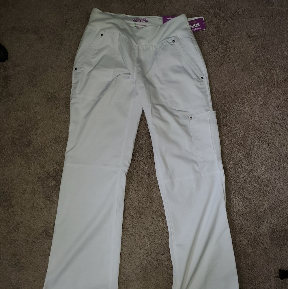 White healing hands scrub pants